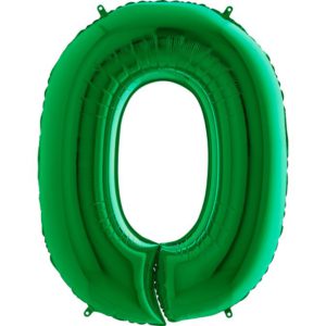 Шар фольгированный Цифра 0 Зеленая