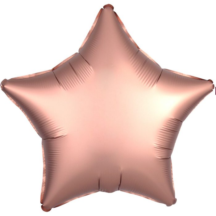 Шар фольгированный Звезда сатин розовое золото 18 дюймов