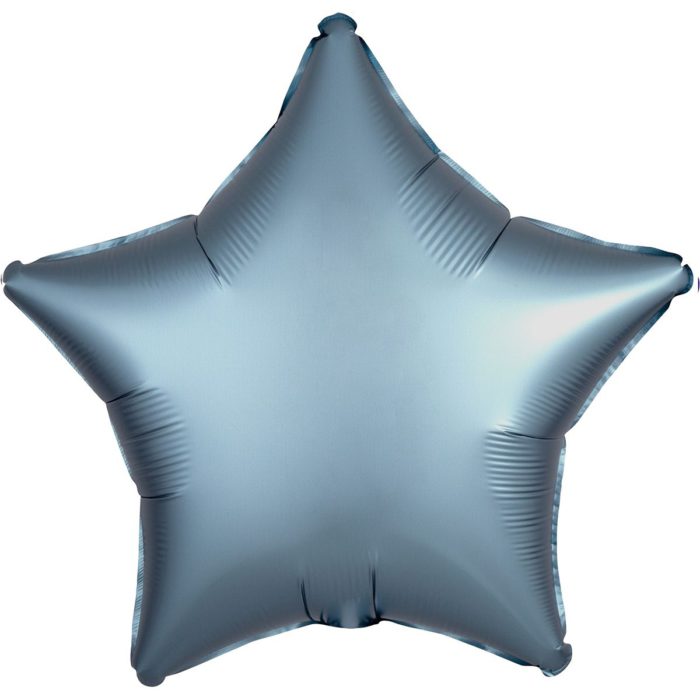 Шар фольгированный Звезда сатин синяя сталь 18 дюймов