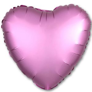 Шар фольгированный Сердце сатин фламинго 18 дюймов
