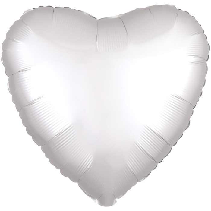 Шар фольгированный Сердце сатин белое 18 дюймов