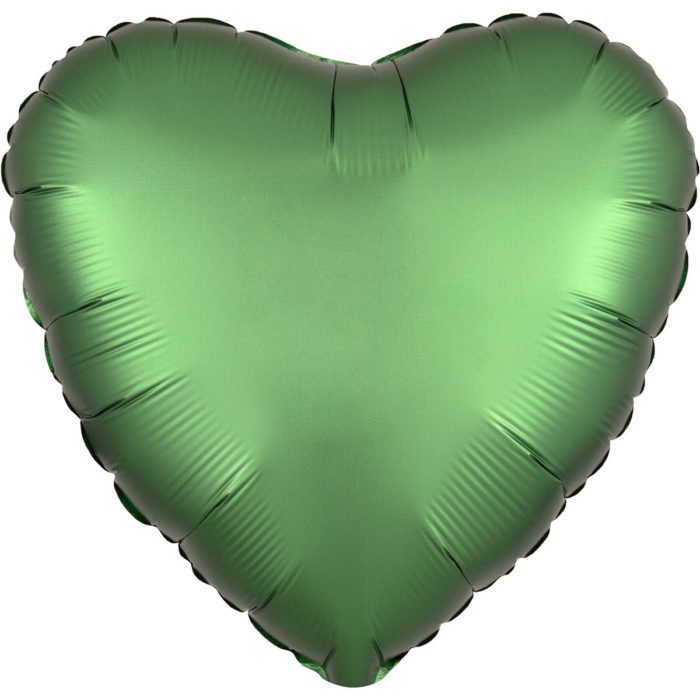 Шар фольгированный Сердце сатин зеленое 18 дюймов