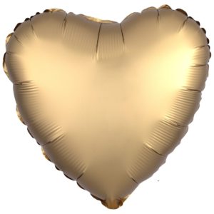 Шар фольгированный Сердце сатин золото 18 дюймов