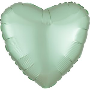 Шар фольгированный Сердце сатин мятное 18 дюймов