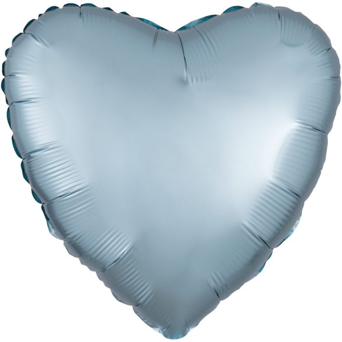 Шар фольгированный Сердце сатин светло голубое 18 дюймов