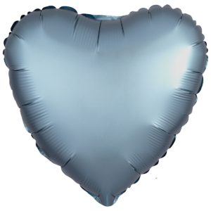 Шар фольгированный Сердце сатин синяя сталь 18 дюймов