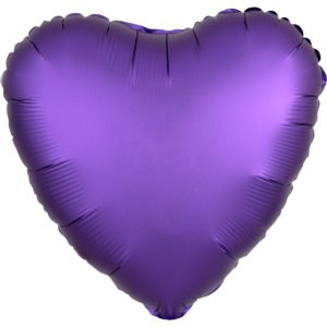 Шар фольгированный Сердце сатин фиолетовое 18 дюймов