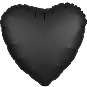 Шар фольгированный Сердце сатин черное 18 дюймов