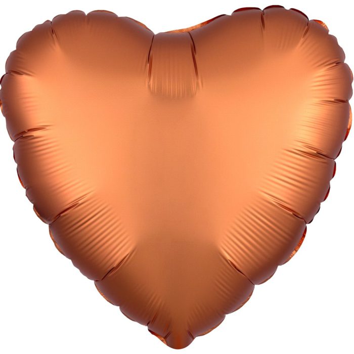 Шар фольгированный Сердце сатин янтарное 18 дюймов