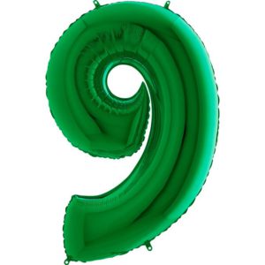 Шар фольгированный Цифра 9 Зеленая