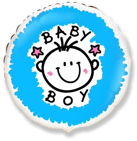 Шарик фольгированный Круг Baby Boy