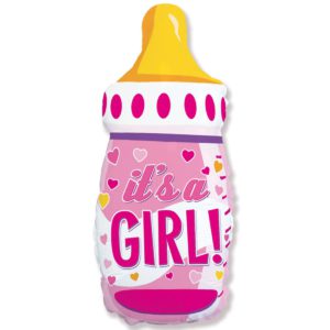 Шарик фольгированный Бутылка Розовая для девочки