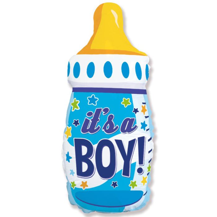 Шарик фольгированный Бутылка Голубая для мальчика