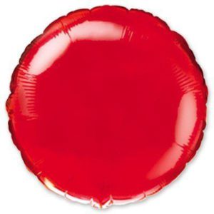 Шар фольгированный Круг металлик красный 18 дюймов