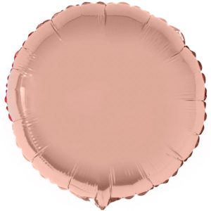 Шар фольгированный Круг металлик розовое золото 18 дюймов