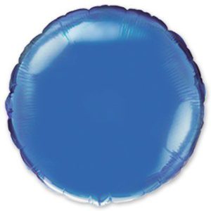 Шар фольгированный Круг металлик синий 18 дюймов