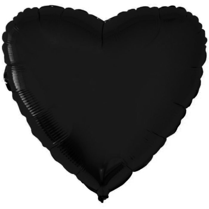 Шар фольгированный Сердце пастель черное 18 дюймов