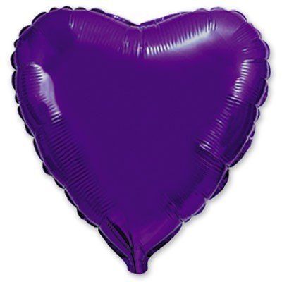 Шар фольгированный Сердце металлик фиолетовое 18 дюймов