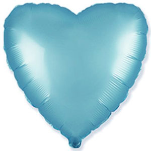 Шар фольгированный Сердце сатин голубое 18 дюймов