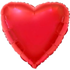 Шар фольгированный Сердце металлик красное 18 дюймов