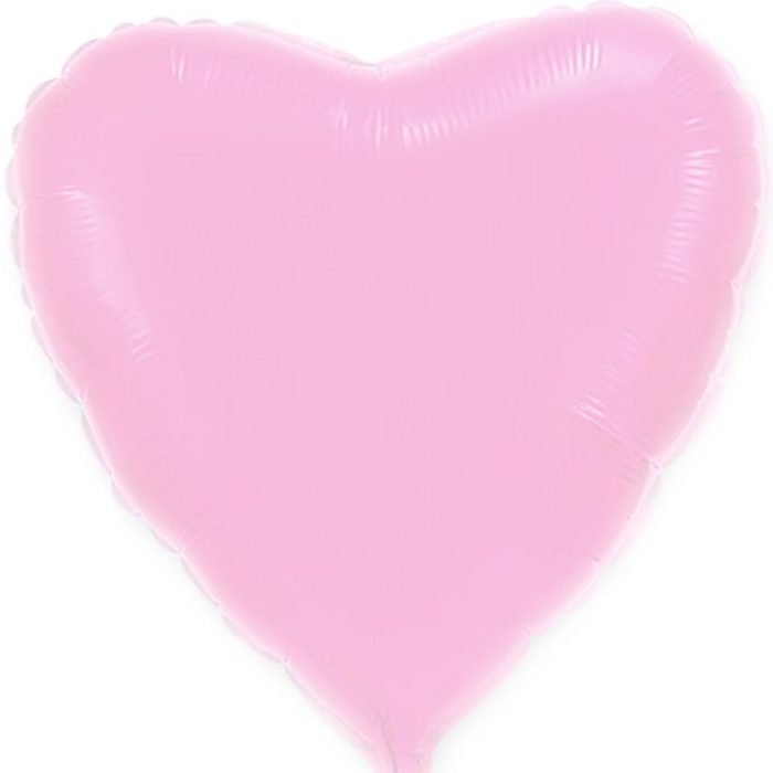 Шар фольгированный Сердце пастель розовое 18 дюймов