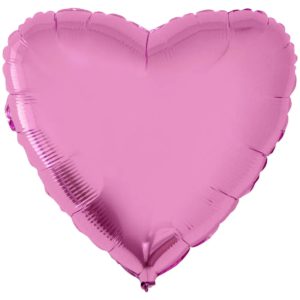 Шар фольгированный Сердце металлик розовое 18 дюймов