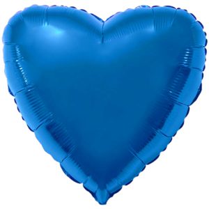 Шар фольгированный Сердце металлик синее 18 дюймов