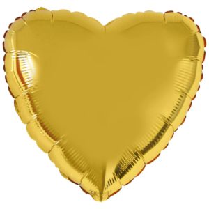 Шар фольгированный Сердце металлик золото 18 дюймов