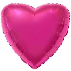 Шар фольгированный Сердце металлик малиновое 32 дюйма