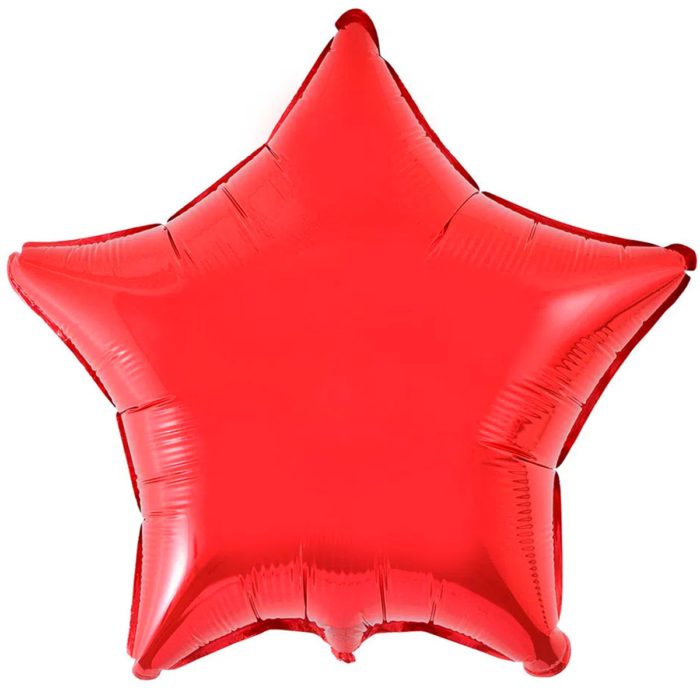 Шар фольгированный Звезда металлик красная 18 дюймов