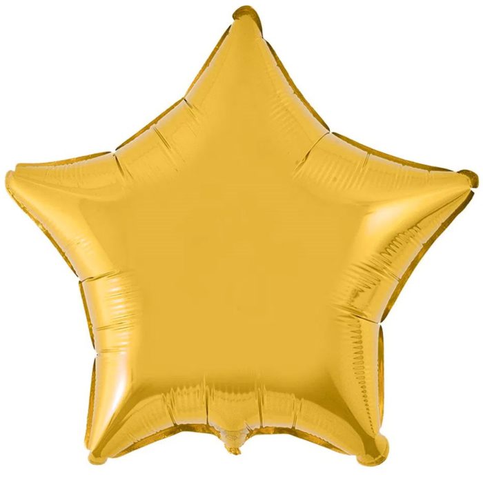 Шар фольгированный Звезда металлик золотая 18 дюймов