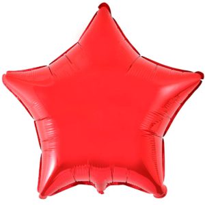 Шар фольгированный Звезда металлик красная 32 дюйма