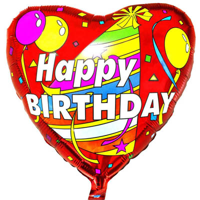 Шар фольгированный Сердце Happy Birthday Колпак с шарами
