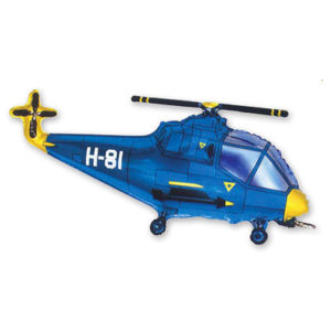 Шар фольгированный Вертолет Синий