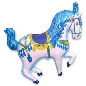 Шар фольгированный Лошадь Цирковая Голубая
