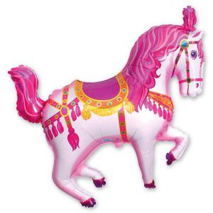 Шар фольгированный Лошадь Цирковая Розовая