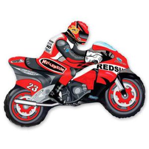 Шар фольгированный Мотоциклист Красный