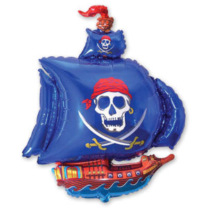 Шар фольгированный Пиратский Корабль Синий