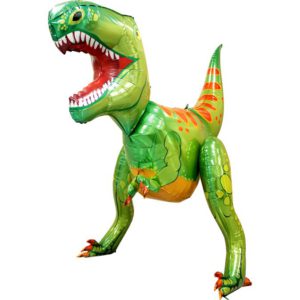 Шар ходячий фольгированный Тиранозавр зеленый