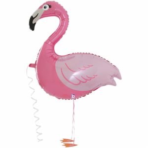 Шар ходячий фольгированный Фламинго