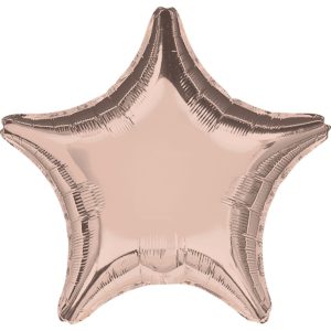 Шар фольгированный Звезда металлик розовое золото 18 дюймов