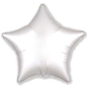 Шар фольгированный Звезда сатин белая 18 дюймов