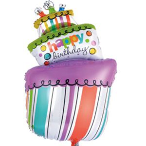 Шар фольгированный Happy Birthday Торт