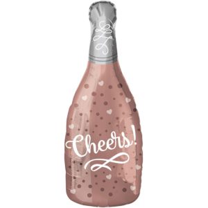 Шар фольгированный Бутылка Cheers розовое золото
