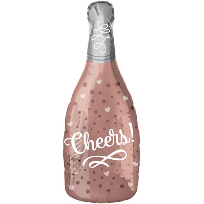 Шар фольгированный Бутылка Cheers розовое золото