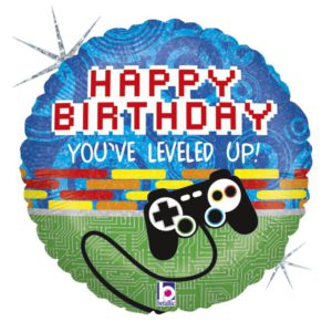 Шар фольгированный Круг Happy Birthday игровой джойстик