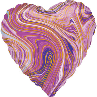 Шар фольгированный Сердце Агат фиолетовый