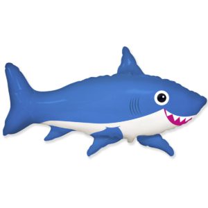 Шар фольгированный Акула веселая синяя