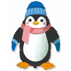 Шар фольгированный Пингвин с шарфом