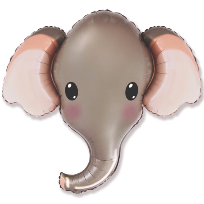 Шар фольгированный Слон серый голова